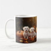 Maltese puppy herfst verrukking pompoen koffiemok (Links)