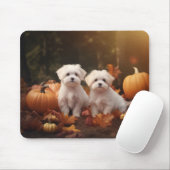 Maltese puppy herfst verrukking pompoen muismat (Met muis)