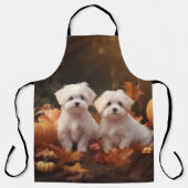 Maltese puppy herfst verrukking pompoen schort (Voorkant)