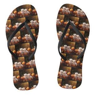 Maltese puppy herfst verrukking pompoen teenslippers