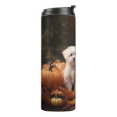 Maltese puppy herfst verrukking pompoen thermosbeker (Gedraaid links)