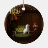 Maltese puppy hond kroonluchter boom Ornament (Achterkant)