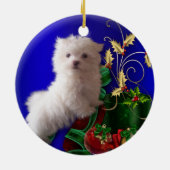 Maltese puppy hond Ornament (Achterkant)