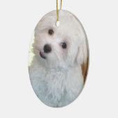 Maltese puppy keramisch ornament (Links)