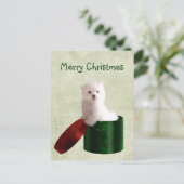 Maltese puppy Kerstmis Feestdagenkaart (Staand voorkant)