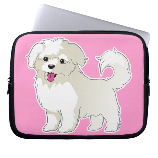 Maltese puppy laptop sleeve (Voorkant)