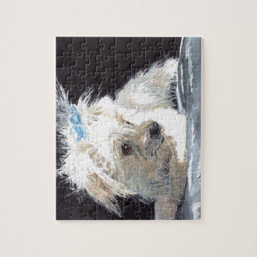 Maltese puppy legpuzzel (Verticaal)