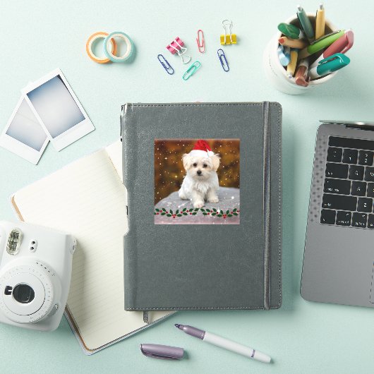 Maltese puppy met kerstmis sticker (iPad Cover)