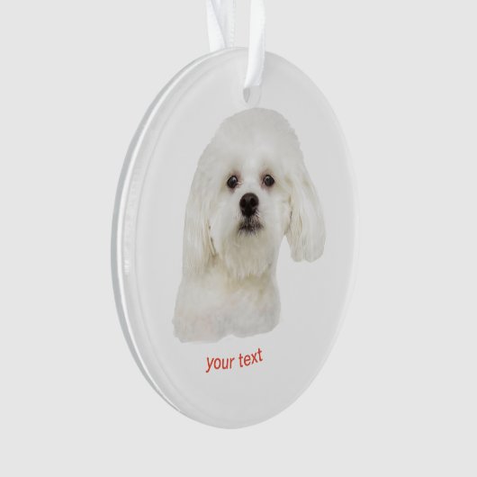 Maltese puppy personaliseren ornament (voorkant)
