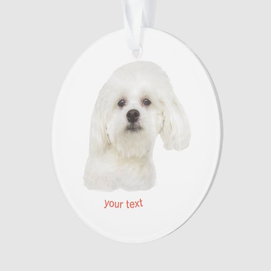 Maltese puppy personaliseren ornament (voorkant)