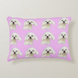 Maltese puppy roze decoratief kussen
