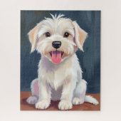 Maltese Puppy White Dog Painting Legpuzzel (Verticaal)