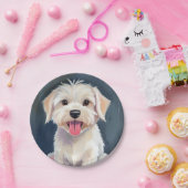 Maltese puppy witte hond schilderij papieren bordje (Feest)