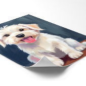 Maltese puppy witte hond schilderij poster (Hoek)