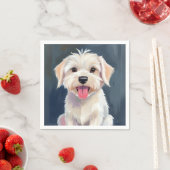 Maltese puppy witte hond schilderij servet (Insitu)