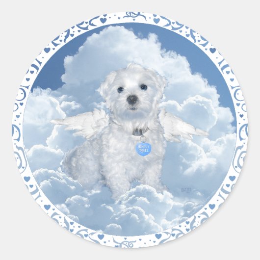 Maltese reddingsengel ronde sticker (Voorkant)