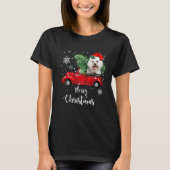 Maltese Ride Rode Vrachtwagen Kerstmis Pyjama 2 T-shirt (Voorkant)