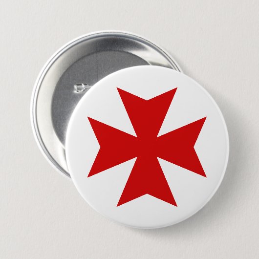 Maltese rode pin #1 ronde button 7,6 cm (Voorkant /achterkant)