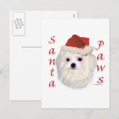 Maltese Santa Paws Feestdagenkaart (Voorkant / Achterkant)