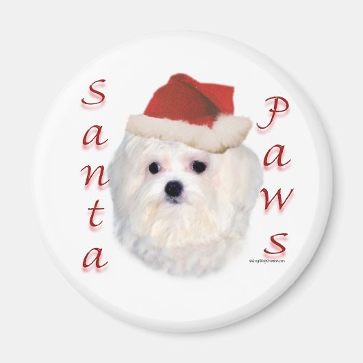 Maltese Santa Paws Magneet (Voorkant)