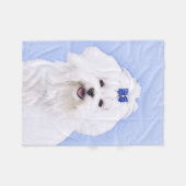 Maltese schilderingen - Oorspronkelijke hondenkuns Fleece Deken (Voorkant (Horizontaal))