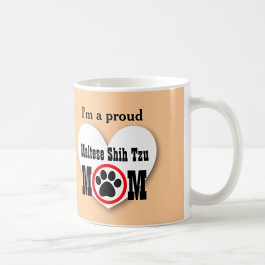 MALTESE SHIH TZU Mam Hondenliefhebber Pauw Print G Koffiemok (Rechts)