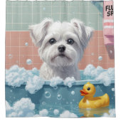 Maltese slordige slaperige Schattigee grappig Douchegordijn (Voorkant)