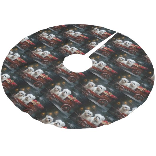 Maltese Sneeuwslee Kerst Decor Kerstboom Rok (Gekanteld)