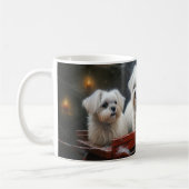 Maltese Sneeuwslee Kerst Decor Koffiemok (Links)