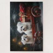 Maltese Sneeuwslee Kerst Decor Legpuzzel (Verticaal)