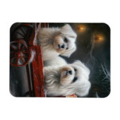 Maltese Sneeuwslee Kerst Decor Magneet (Horizontaal)