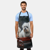 Maltese Sneeuwslee Kerst Decor Schort (Gedragen)