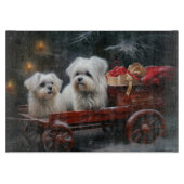 Maltese Sneeuwslee Kerst Decor Snijplank (Voorkant)