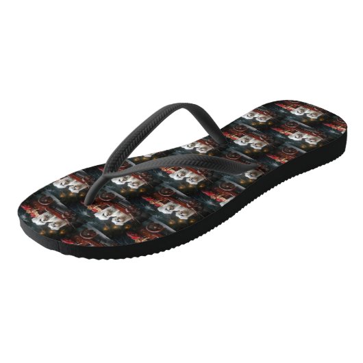 Maltese Sneeuwslee Kerst Decor Teenslippers (Schuin)