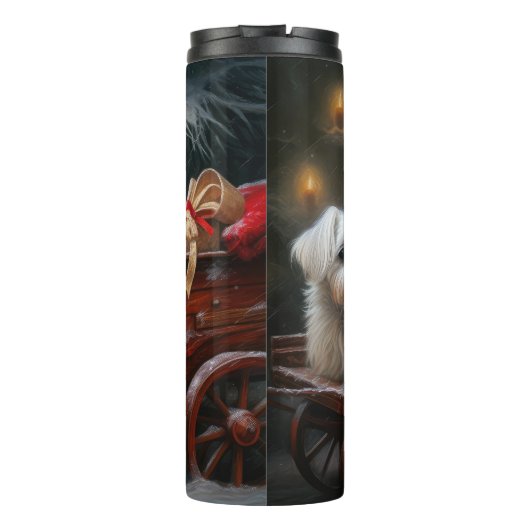 Maltese Sneeuwslee Kerst Decor Thermosbeker (Achterkant)