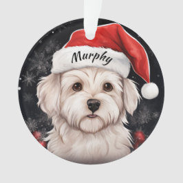 Maltese Terrier Aangepaste Kerstversiering Ornament