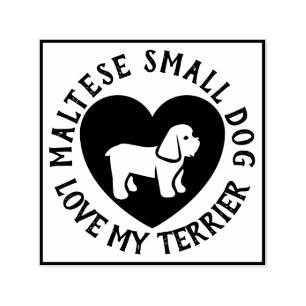 Maltese terrier Dog logo Love Scrapbooking Zelfinktende Stempel