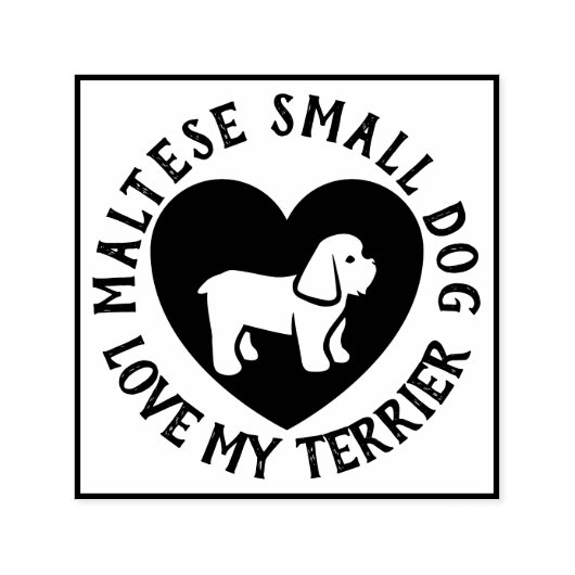 Maltese terrier Dog logo Love Scrapbooking Zelfinktende Stempel (Design)