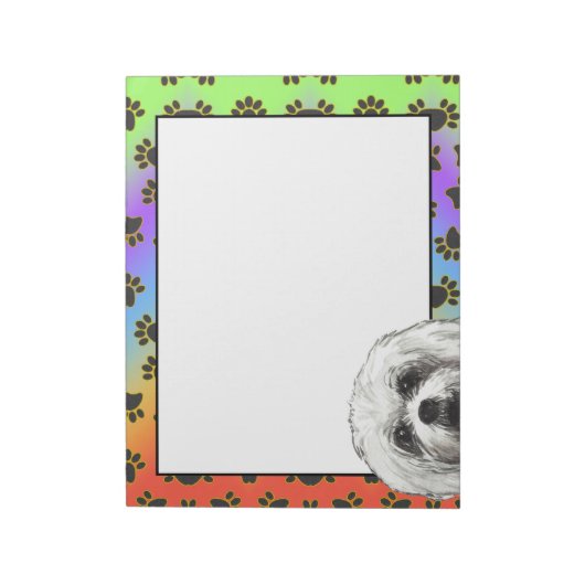 Maltese terrier Dog paw-patroon Notitieblok (Linkerzijde)