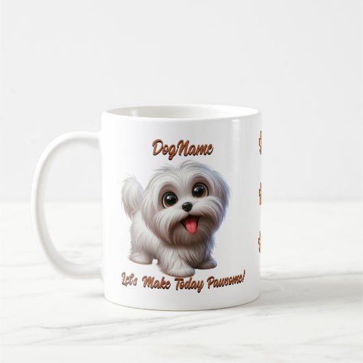 Maltese Terrier - Naam hond toevoegen, tekst wijzi Koffiemok (Links)