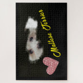 Maltese Terrier Ogen Effenkleurige Kleur 1000 stuk Legpuzzel (Verticaal)