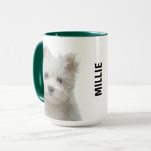 Maltese Terrier Personalized Mug Mok (Voorkant links)