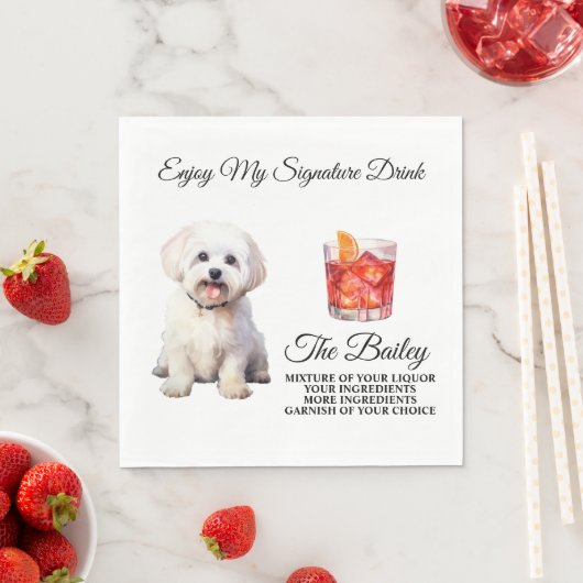 Maltese Trouw Signature Drank Servet (Insitu)