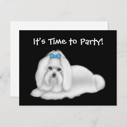 Maltese uitnodiging voor Dog (Voorkant / Achterkant)