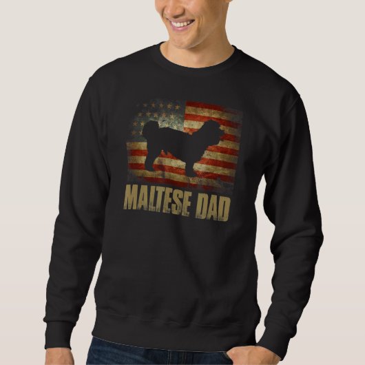 Maltese vader -Amerikaans vlagpatriottisch Malte Trui (Voorkant)