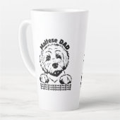 Maltese vader zwart-wit ontwerp | Maltese hond Latte Mok (Linkerhoek)