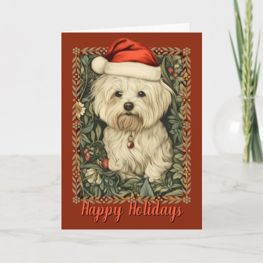 Maltese Vintage William Morris Christmas Kaart (Voorkant)