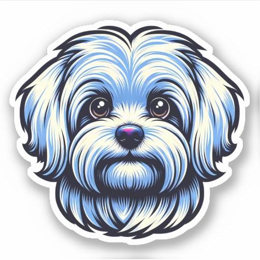 Maltese VinylSticker Sticker (Voorkant)