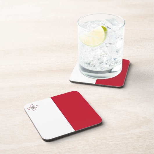 Maltese vlag bier onderzetter (Rechterzijde)