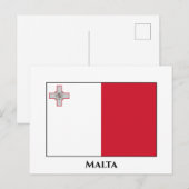 Maltese vlag briefkaart (Voorkant / Achterkant)